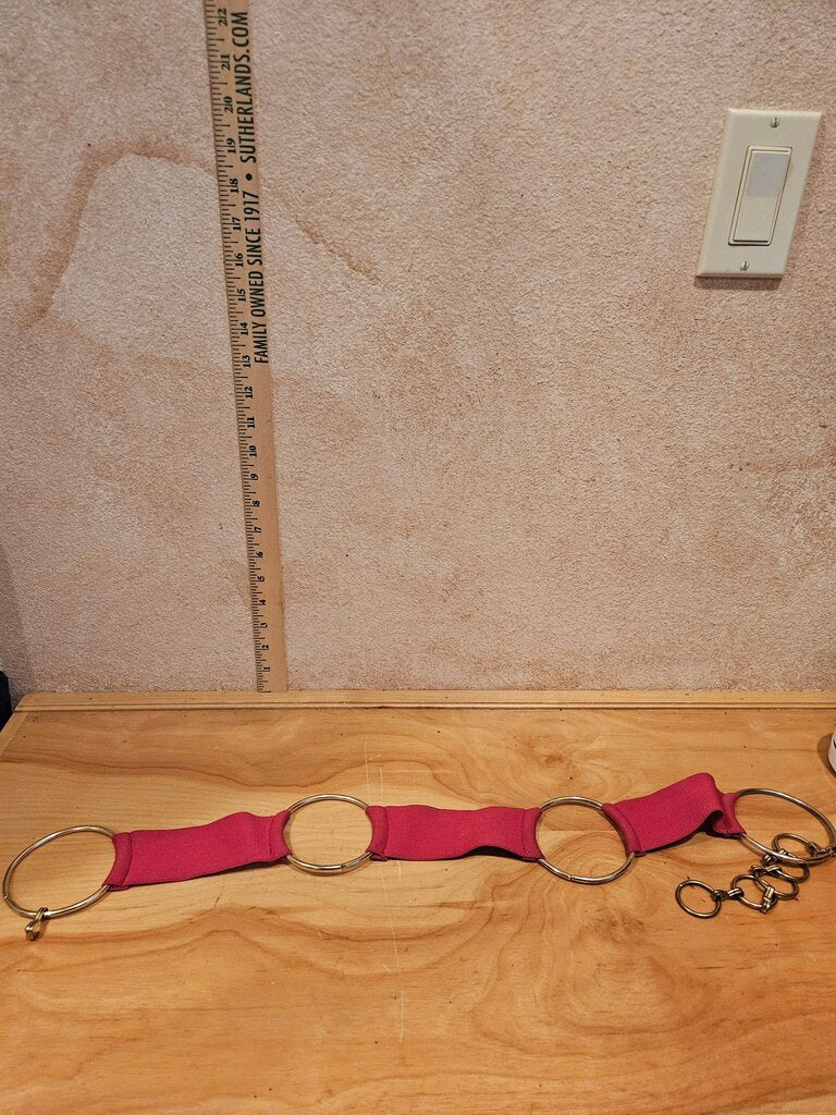 Pink Stretch Belt with Metal Rings