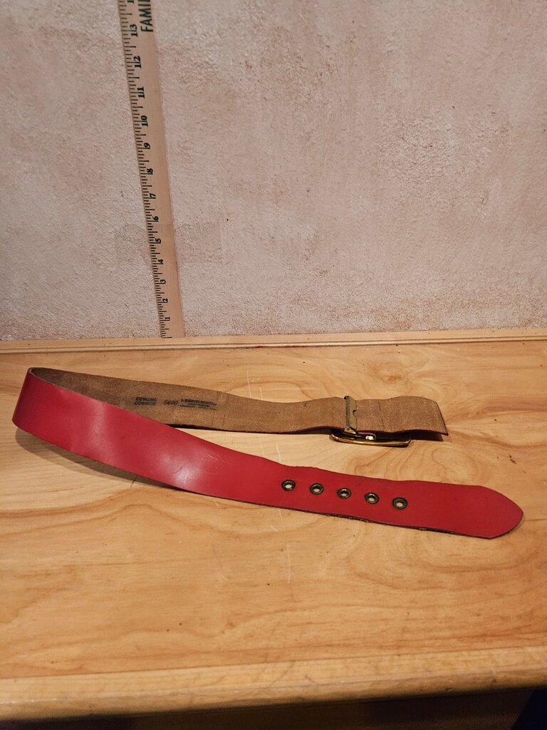 Genuine Cowhide Red Belt