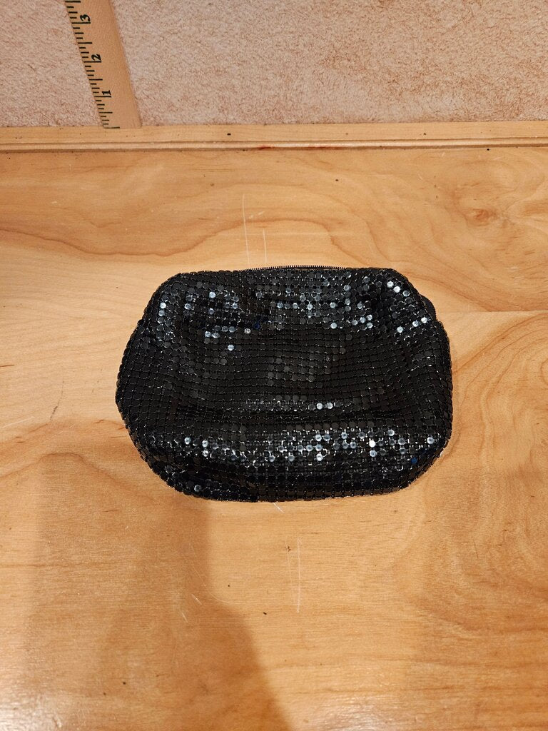 Black Sequin Evening Clutch