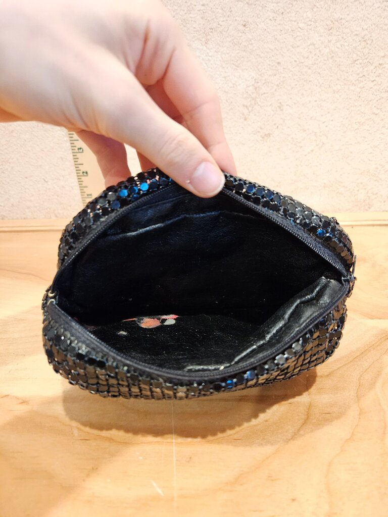 Black Sequin Evening Clutch