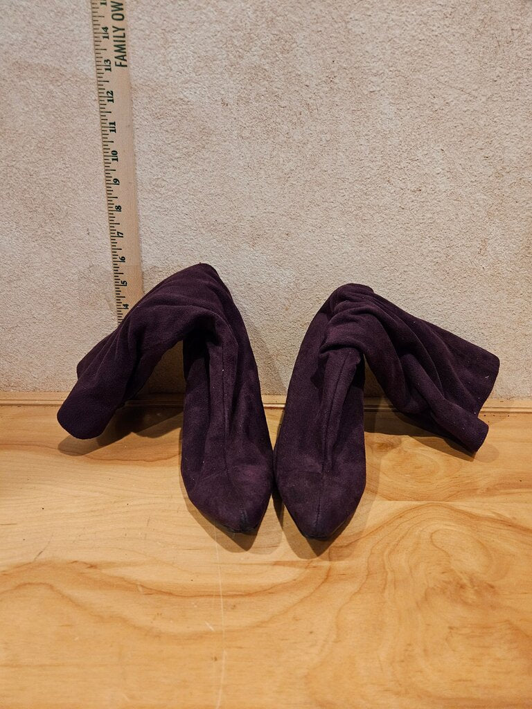 Purple Suede Pointed Toe Heels