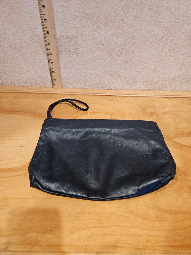 Black Leather Clutch Bag