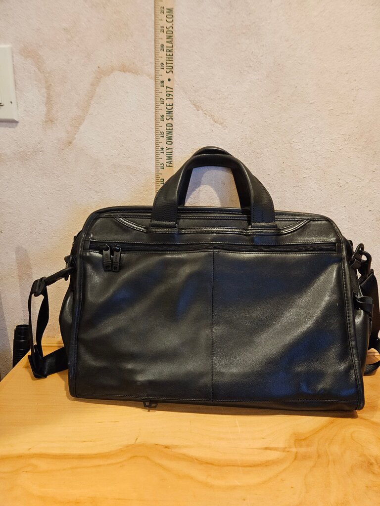 Black Leather Laptop Briefcase