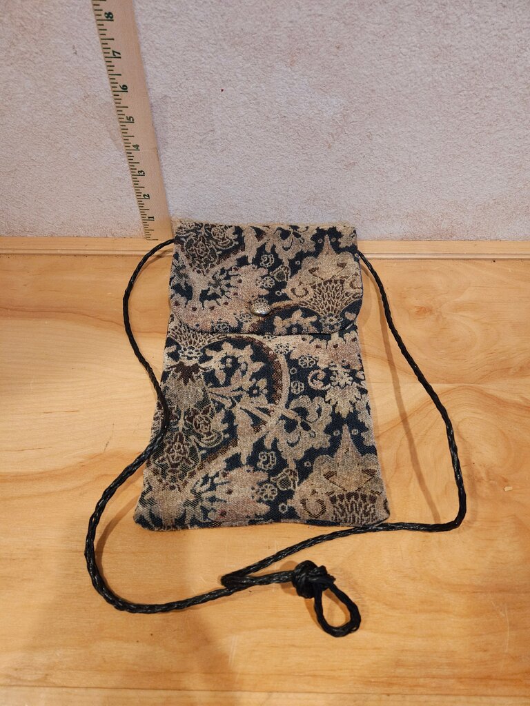 Floral Patterned Fabric Drawstring Bag