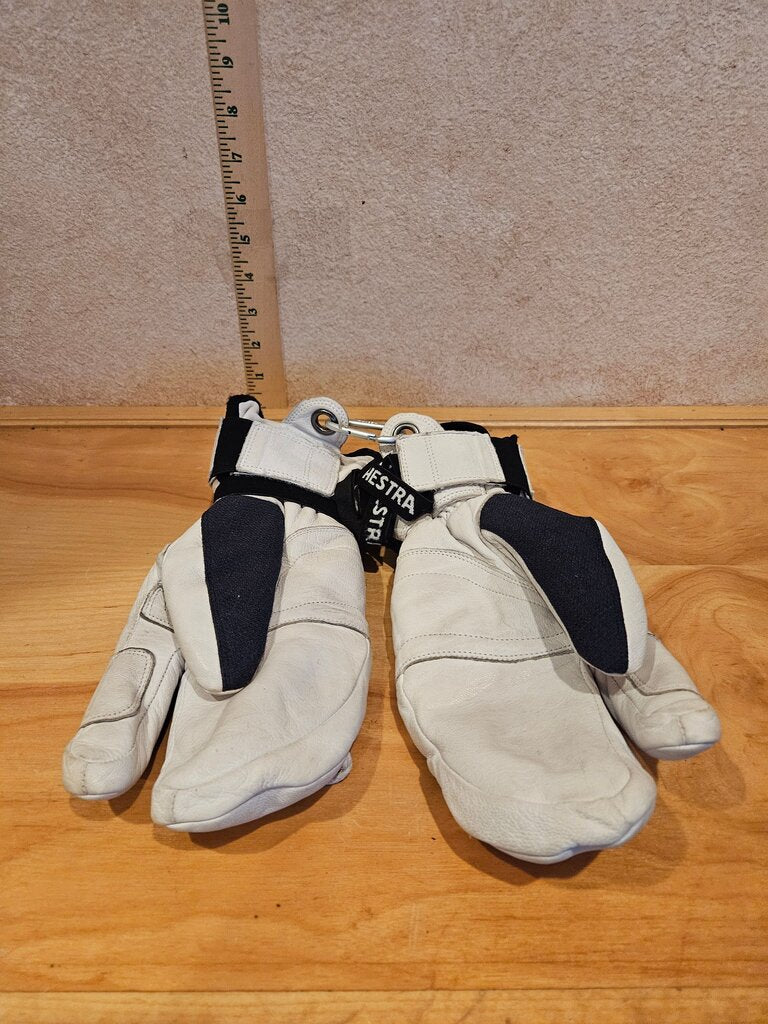 Hestra White and Navy Ski Gloves