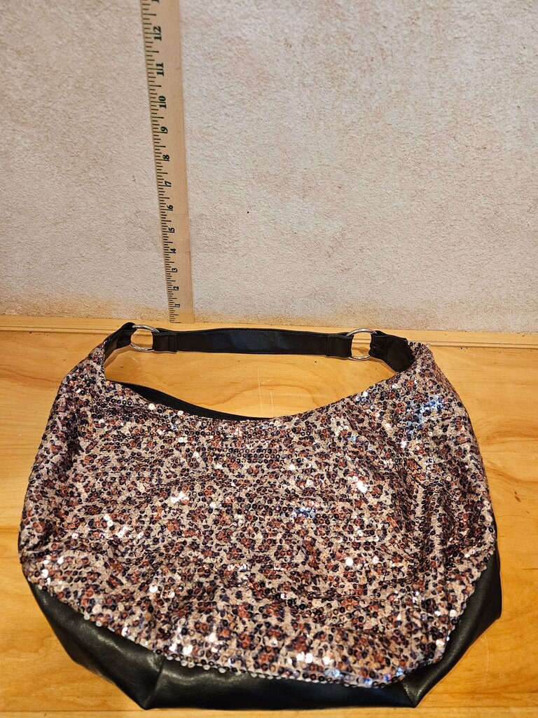 Sparkly Sequin and Leather Handbag
