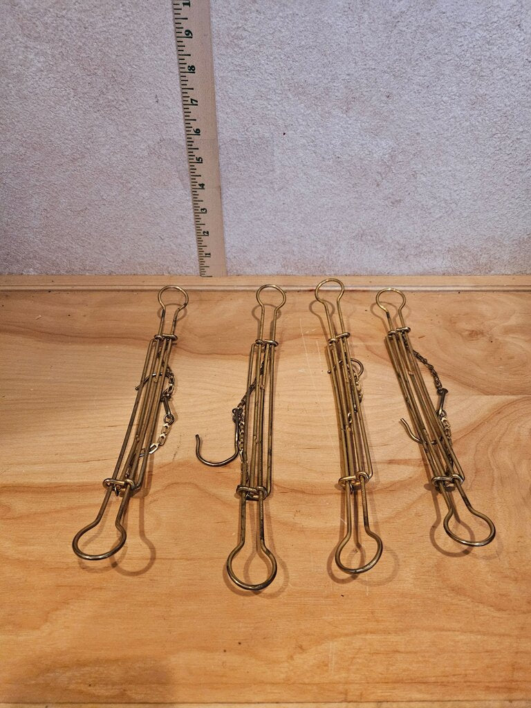 Vintage /Antique Brass Metal Collapsible expandable Travel Clothes Hangers for traveling trunks