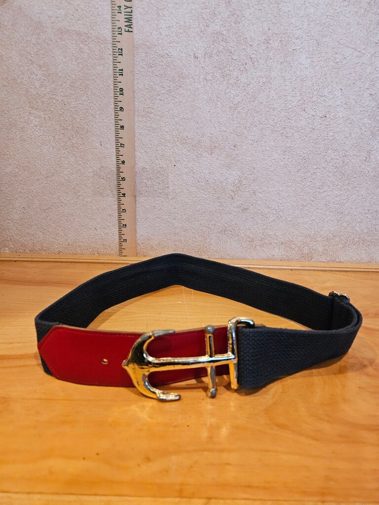 Vintage Black and Red Adjustable Belt
