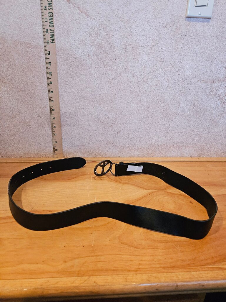 Vintage Black Peace Symbol Belt