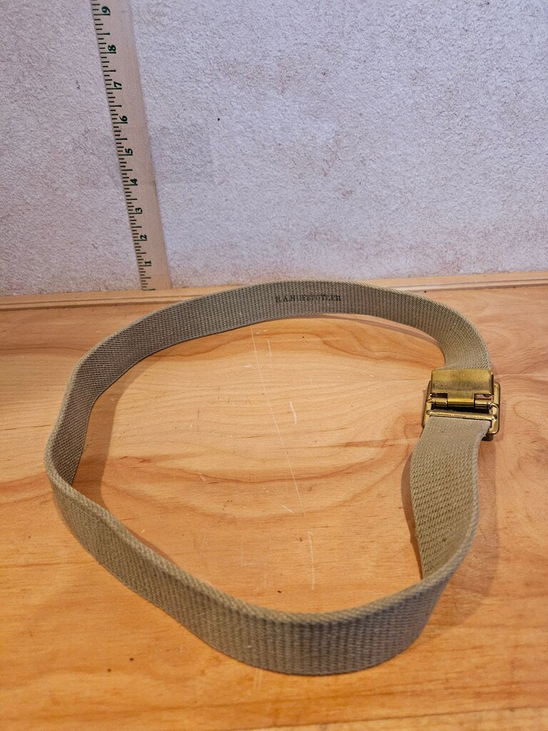 Khaki Belt with Metal Buckle