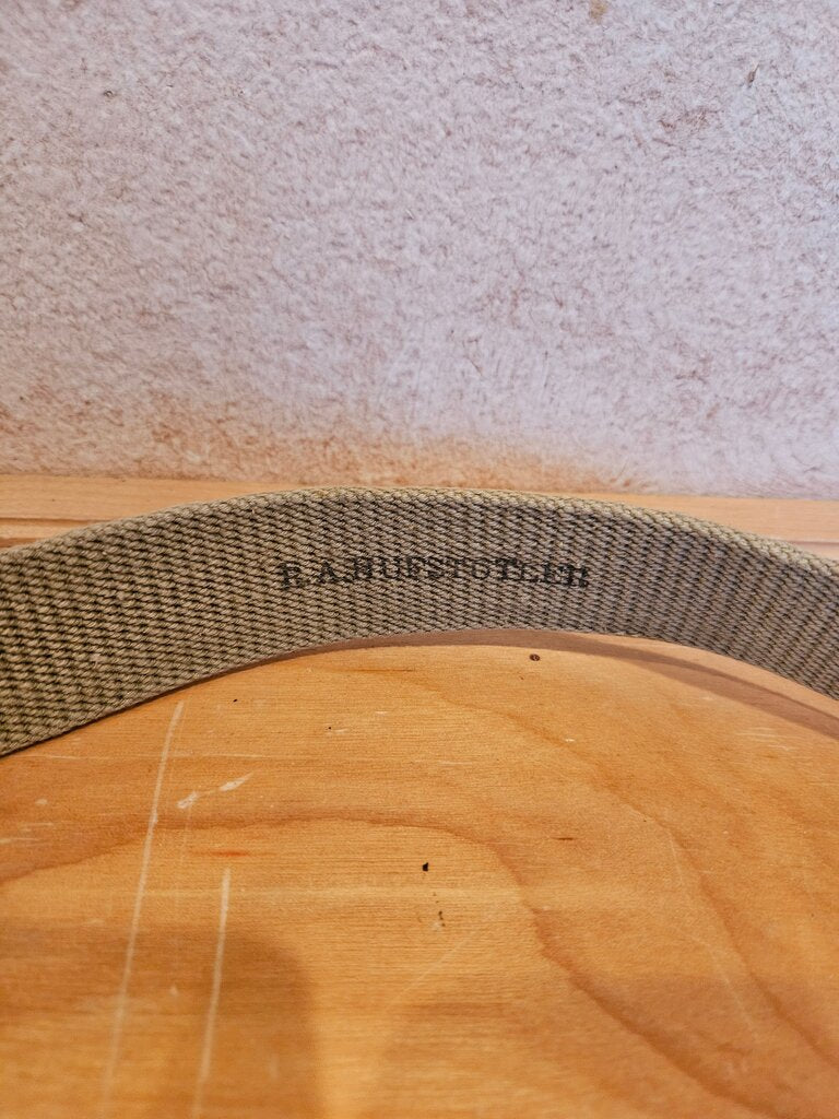Khaki Belt with Metal Buckle