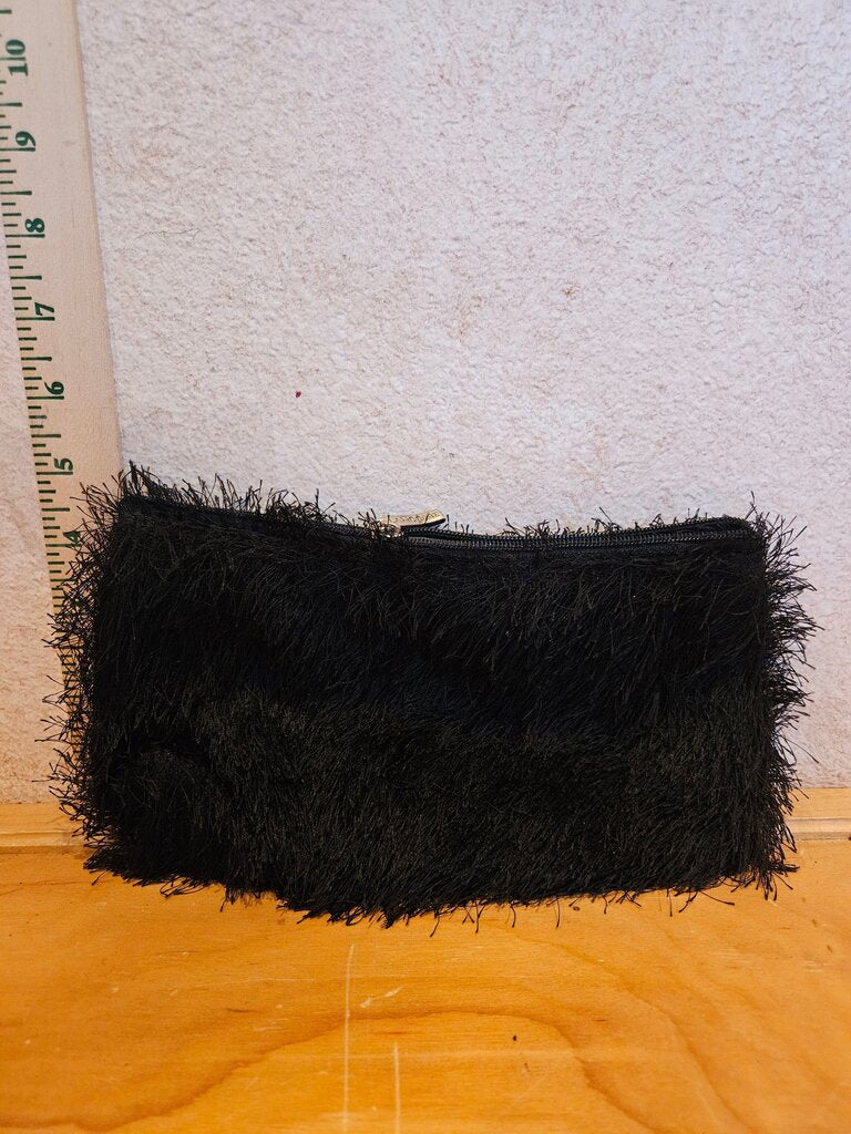 Black Fur Clutch Pouch