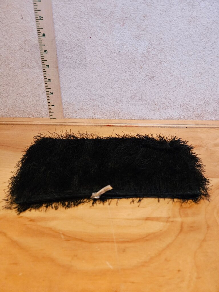 Black Fur Clutch Pouch