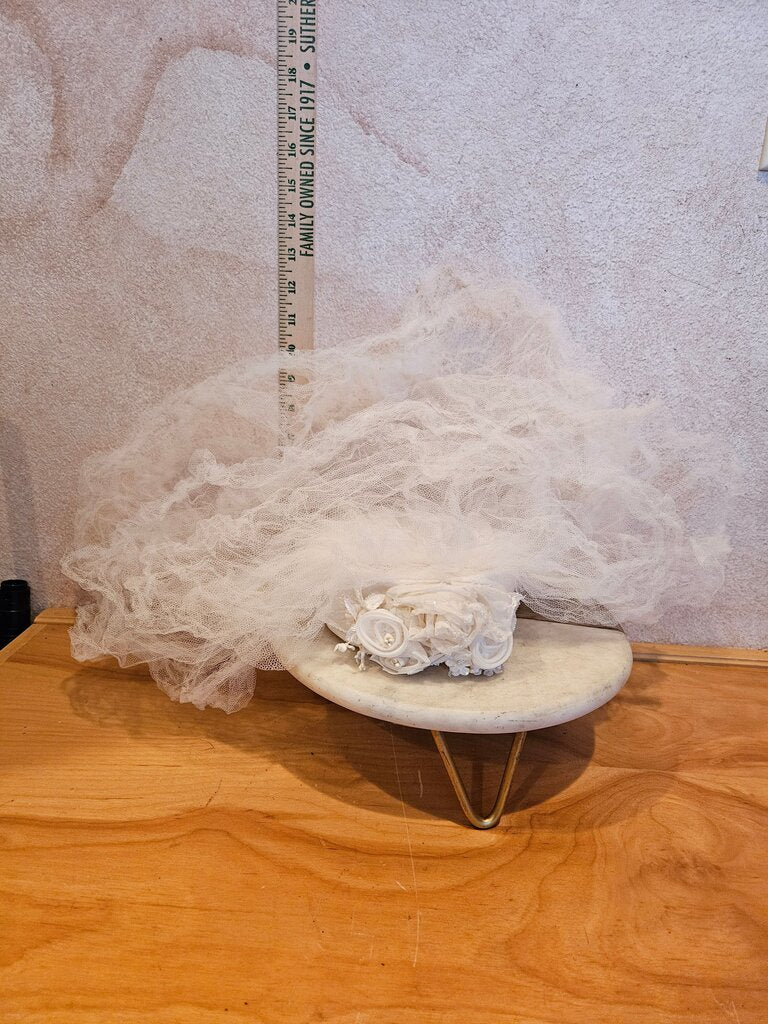 White Tulle Flower Hair Accessory