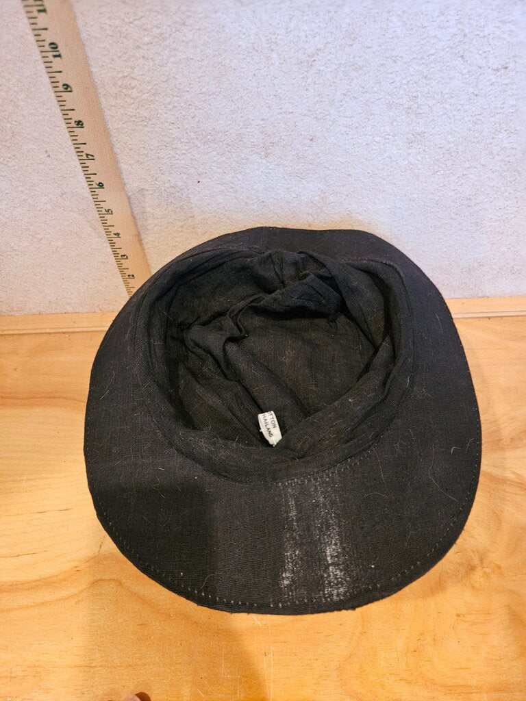 Decorative Black Embroidered Hat