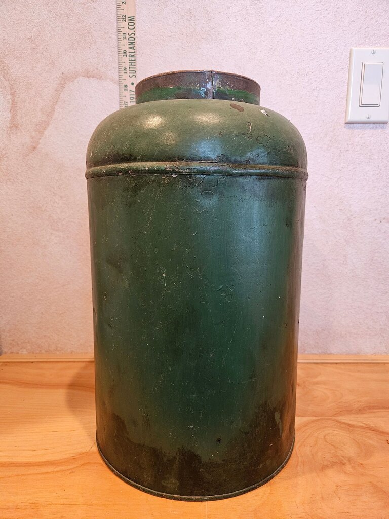 Vintage Chinese Tea Canister Chinoiserie Toleware make into lamp base / umbrella holder