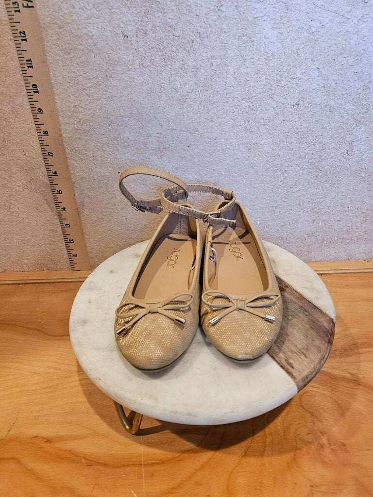 Girls' Gold Glitter Ballet Flats with Bow