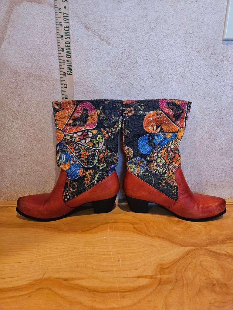 Colorful Western Style Ankle Boots