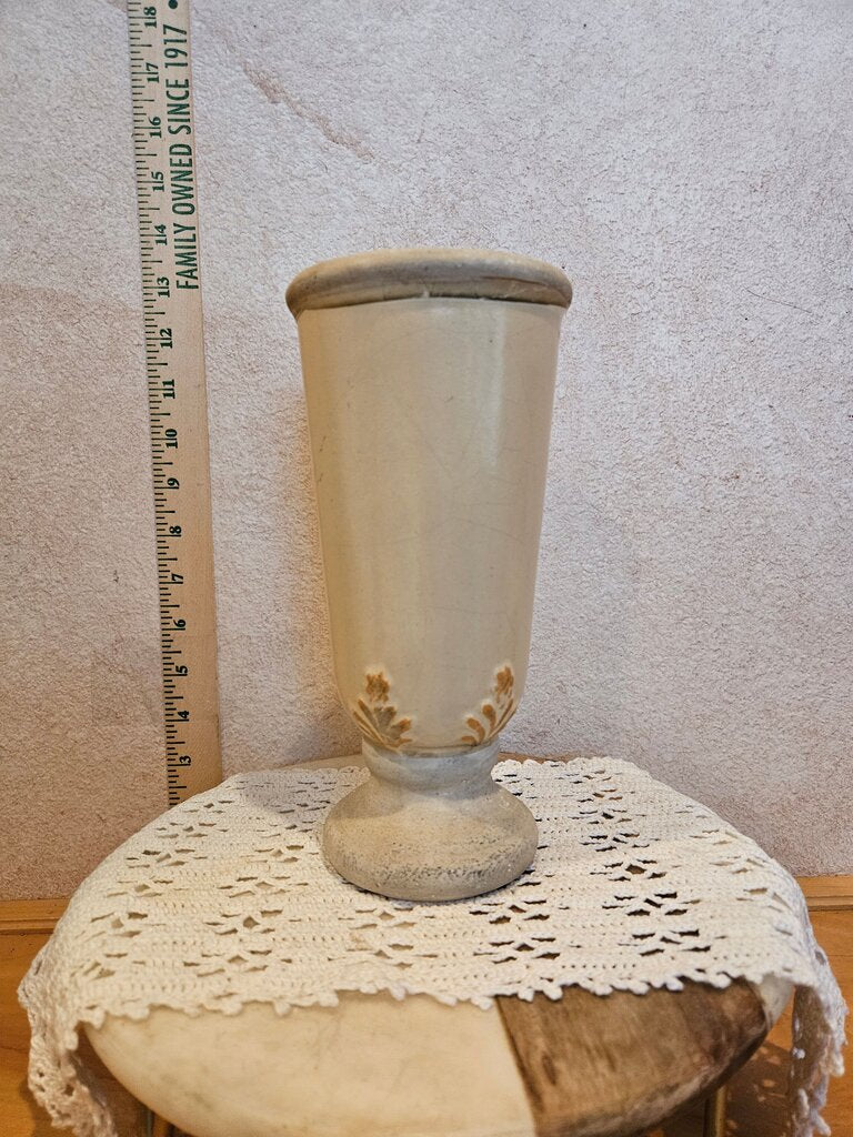 Vtg Floral Hand Made Ceramic Vase Earth Tones
