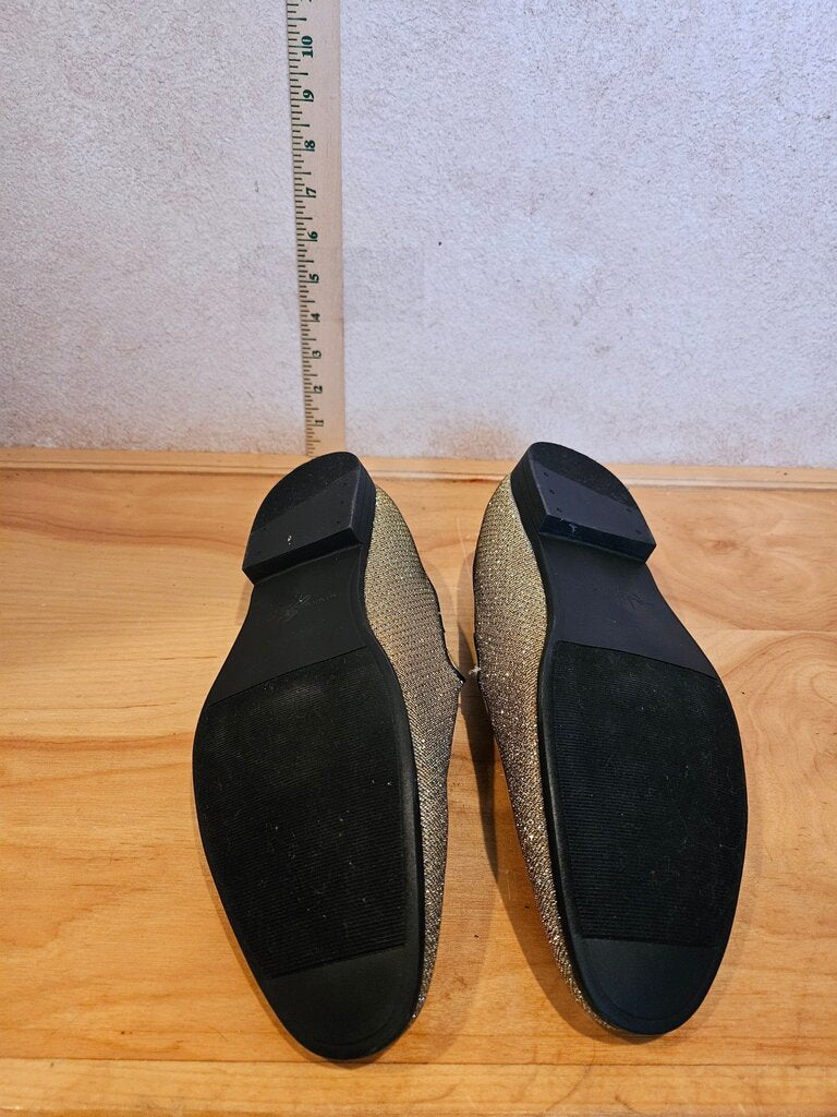 Sparkly Gold Loafers Size 8
