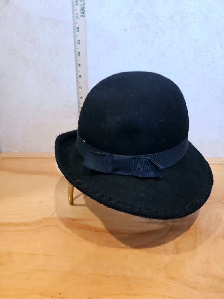 Black Felt Bowler Hat