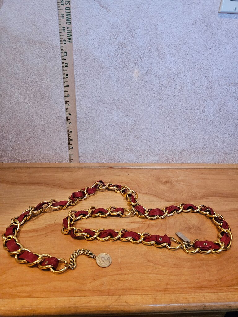 Gold and Red Chain Belt