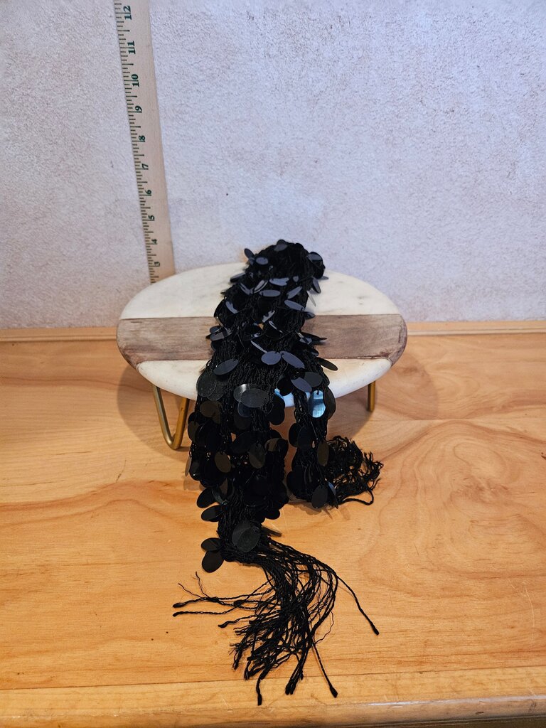 Black Beaded Scarf