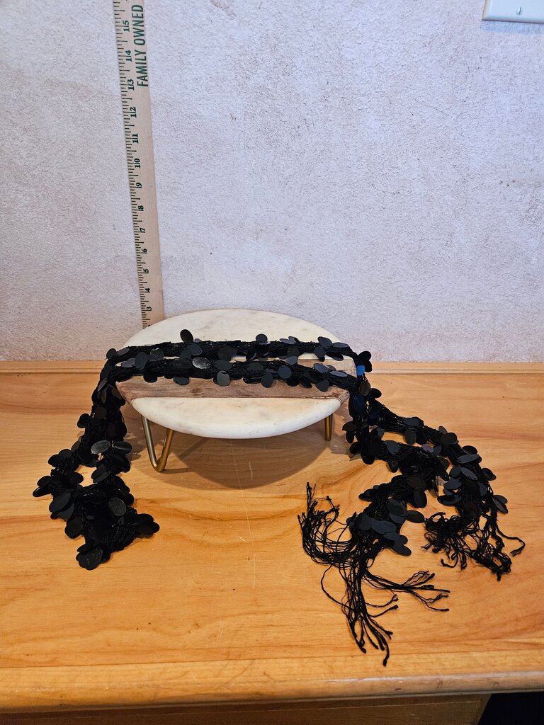 Black Beaded Scarf