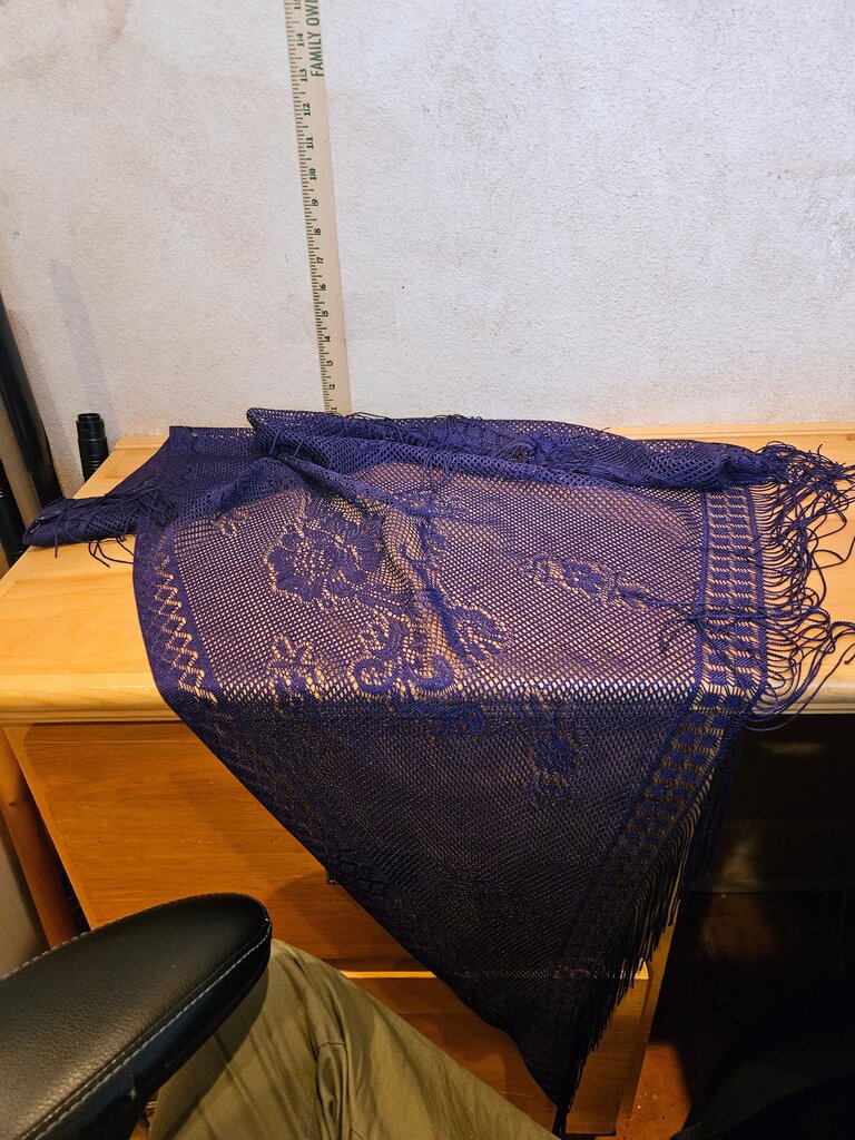 Navy Blue Lace Shawl