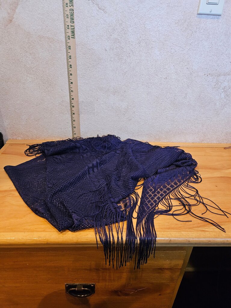 Navy Blue Lace Shawl