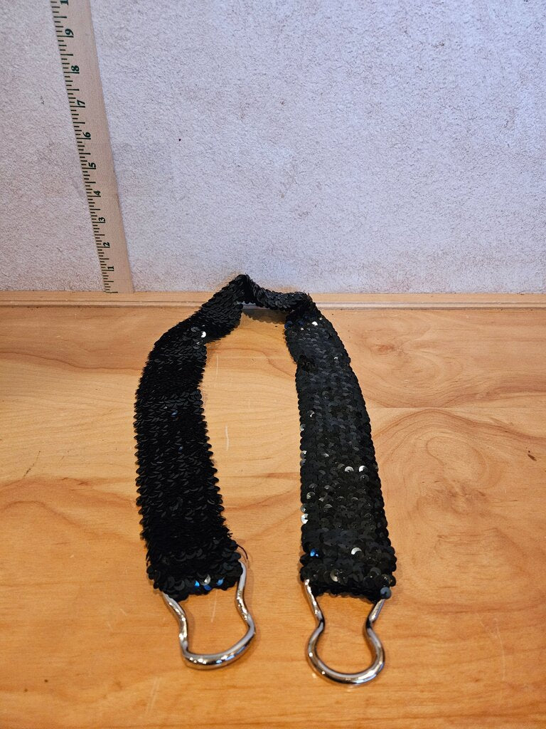 Black Sequin Adjustable Straps