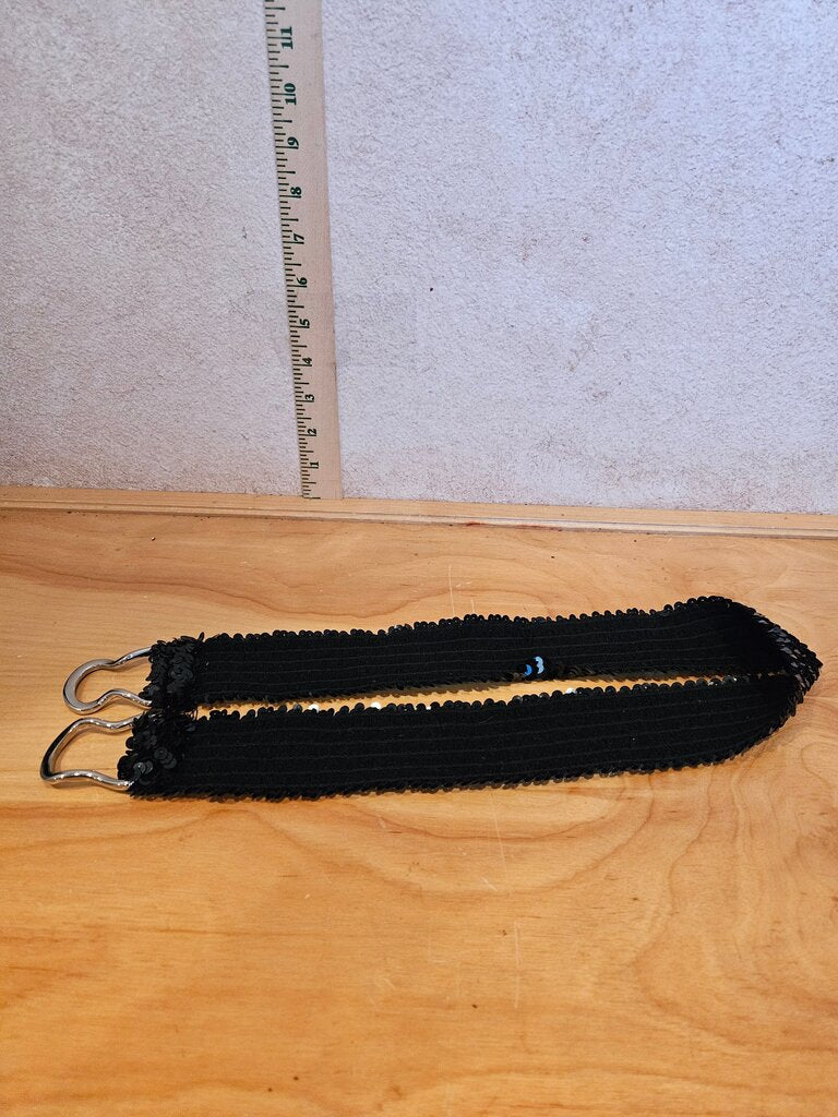 Black Sequin Adjustable Straps