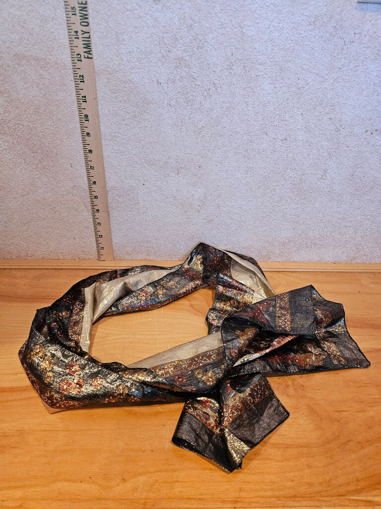 Elegant Black and Gold Decorative Scarf