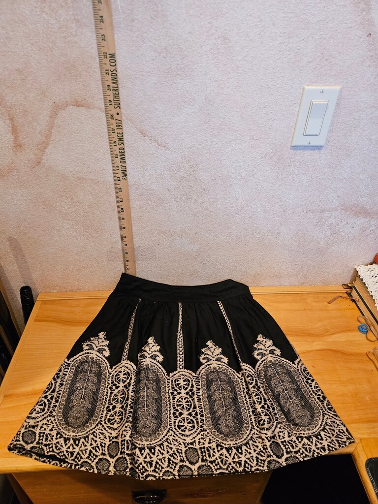 Black Embroidered Skirt