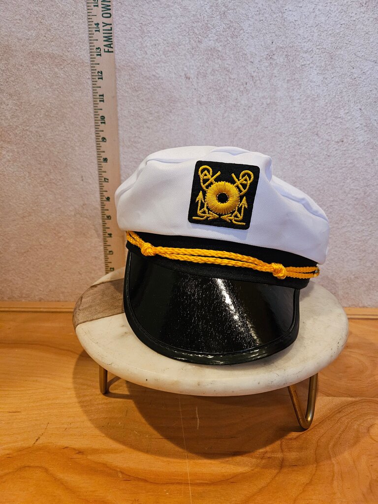 White and Black Captain's Hat