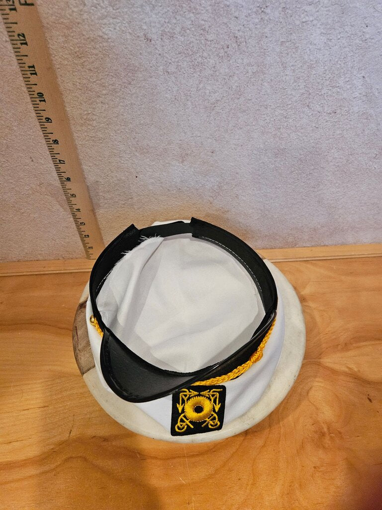 White and Black Captain's Hat