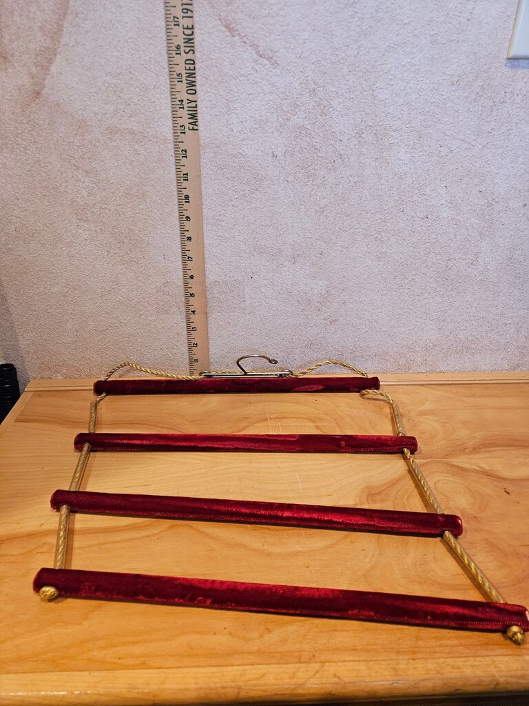 Velvet tiered hanger organizer Hanging Coats and Saddle Blankets Christmas ornaments Decorative Red Velvet Display organizer Rack