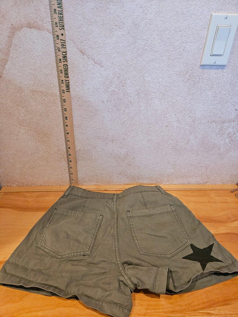 Pistola Women's Olive Green Star Print Shorts