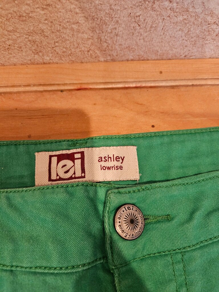 LEI Ashley Lowrise Green Shorts