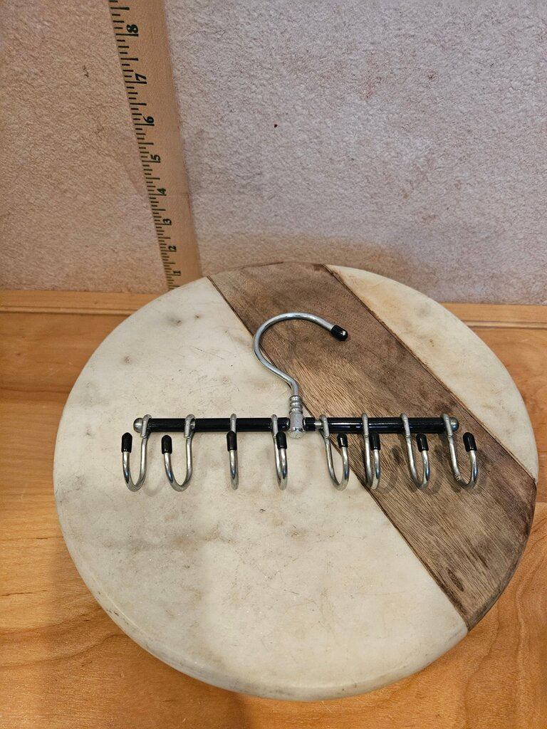 Vintage Neck Tie belt scarf Rack Hanger 8 hook organizer Holder Metal Metal Hanging Rack with Hooks
