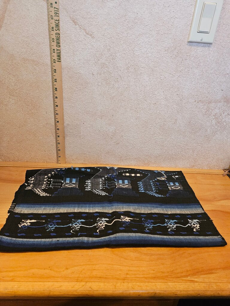 Handwoven Black and Blue Textile
