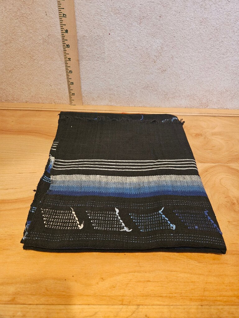 Handwoven Black and Blue Textile