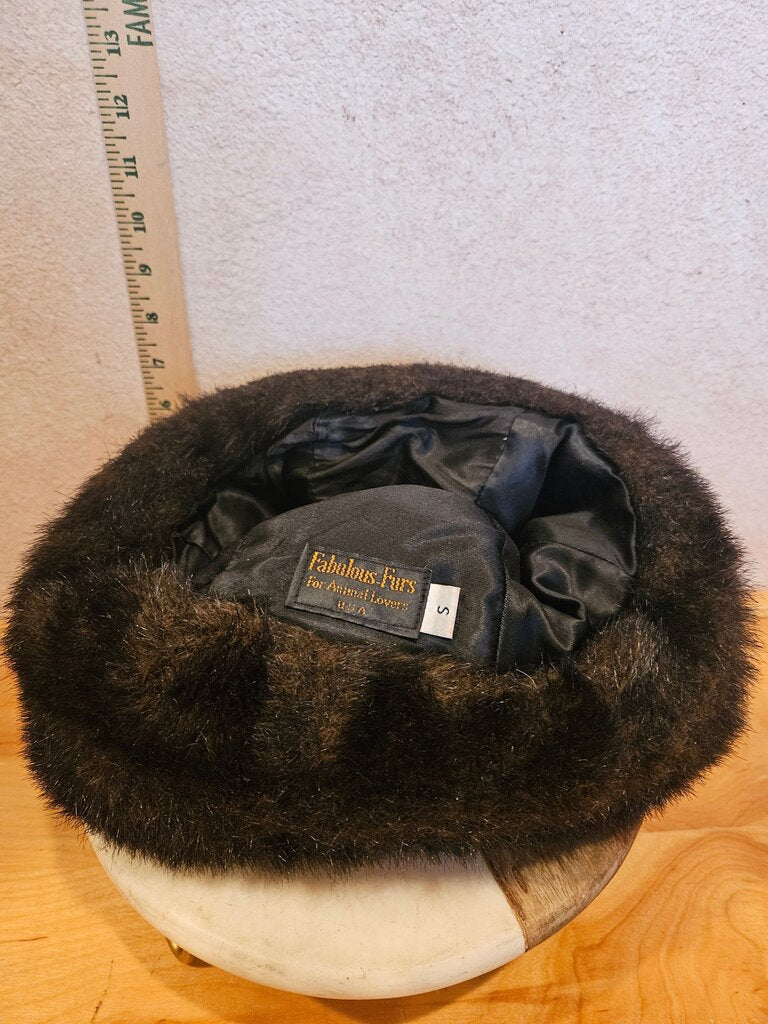 Fabulous Furs Black Faux Fur Hat