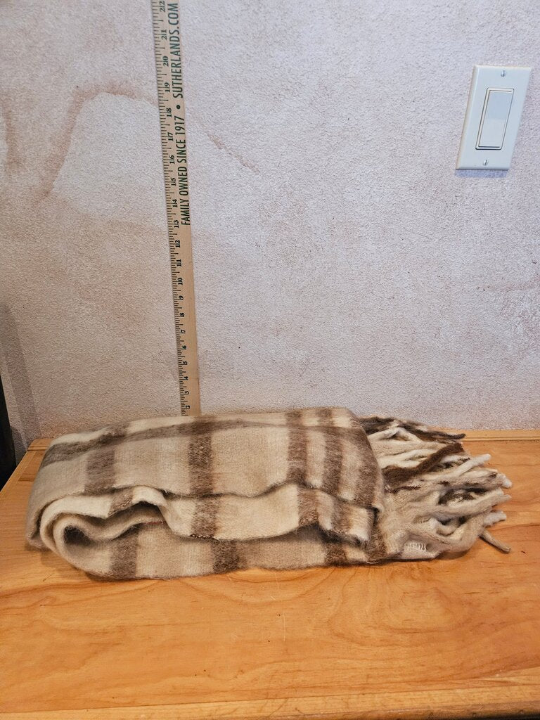 Brown and Cream Plaid Scarf