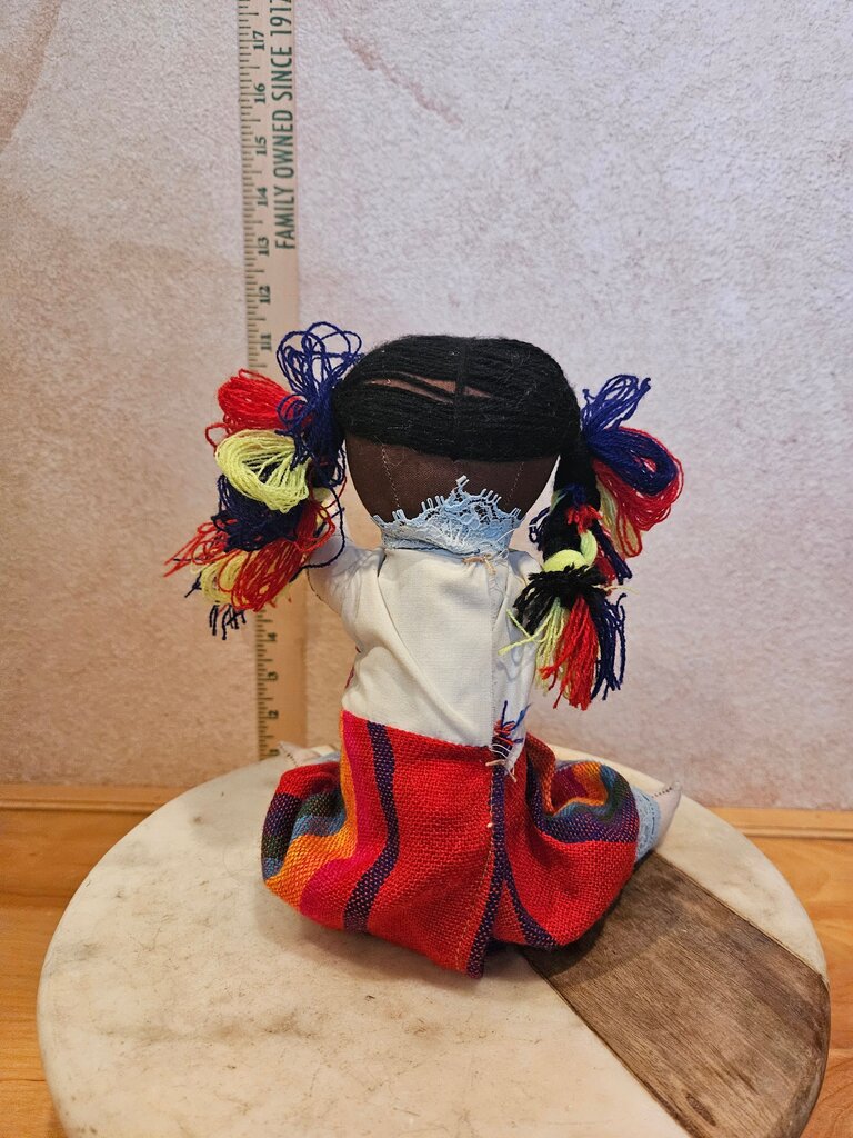 Handcrafted Vintage Handmade Black African American Rag Doll Joints Indian Braid