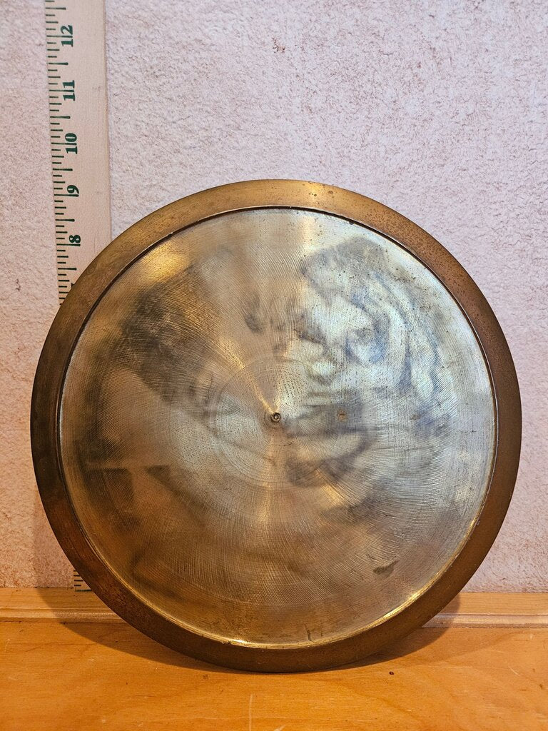 Rare Antique Chinese Bronze (possibly brass) Charger Plate Ornamented, Year of the Mythological Creatures wall serving decor