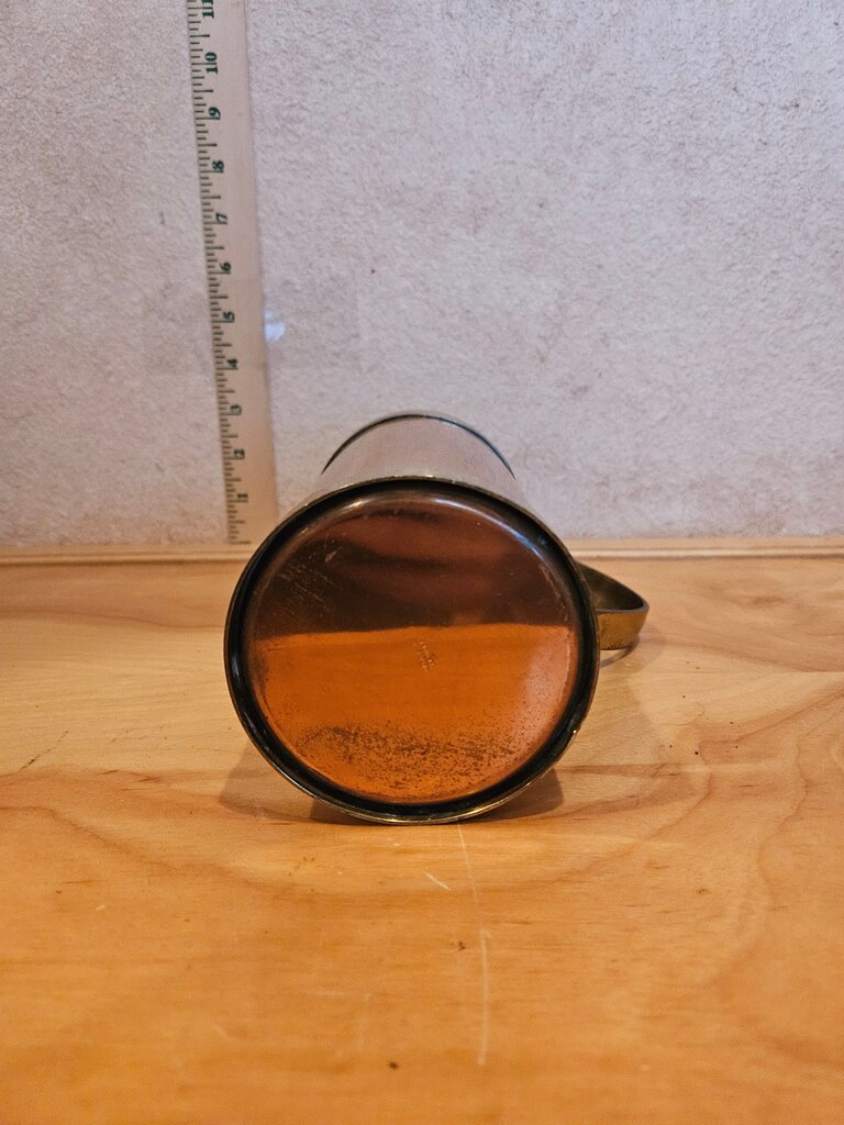 Vintage Copper Brass Wine Bottle Holder W/Handle MCM sleek barware wine lover gift