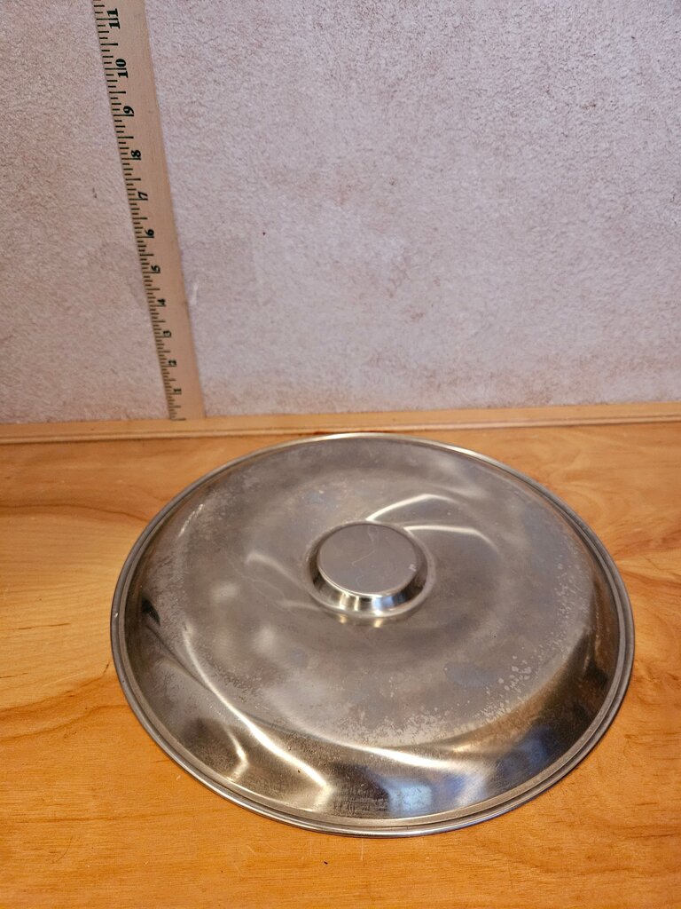 Vintage Kalmar Denmark Stainless Steel Serving Tray Cloche base chip server Mid Century Modern