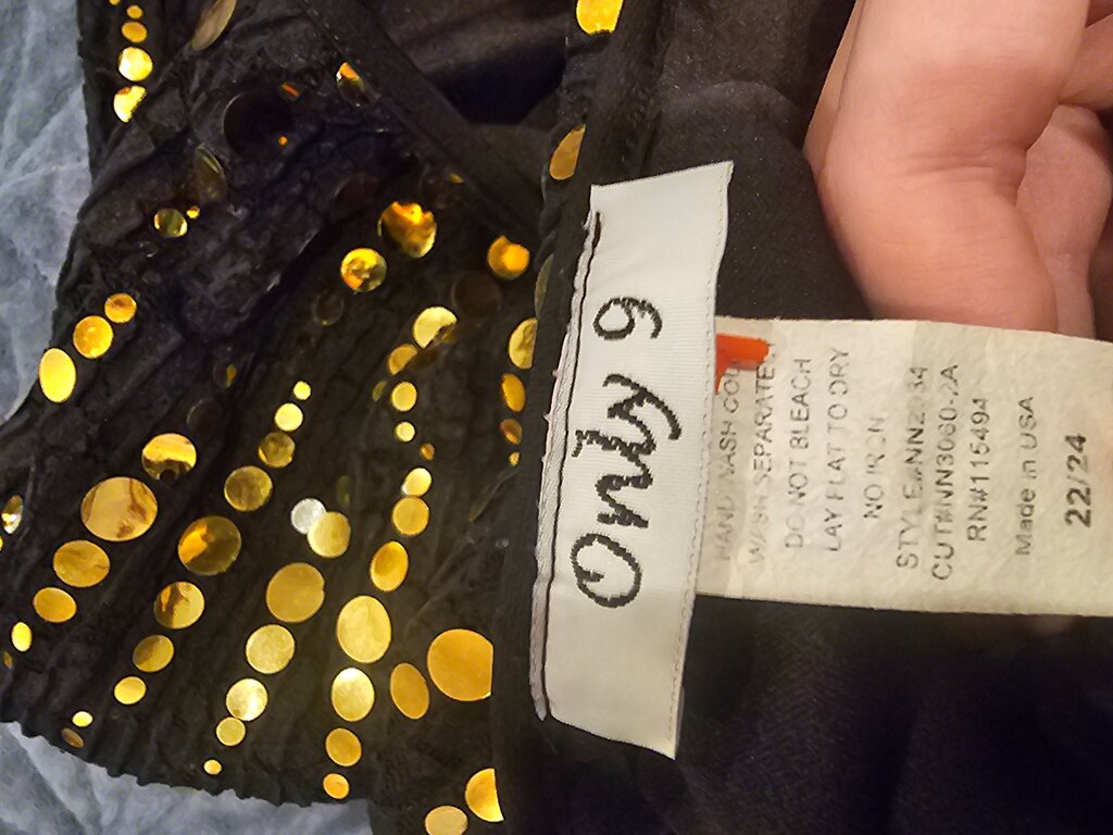 Black and Gold Sequin Top