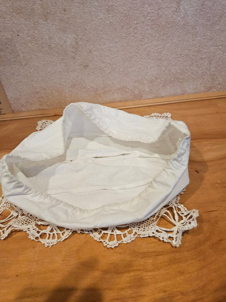 White Lace Trim Baby Bonnet